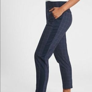 Brooklyn Textured Ankle Pant Windowpane Navy
